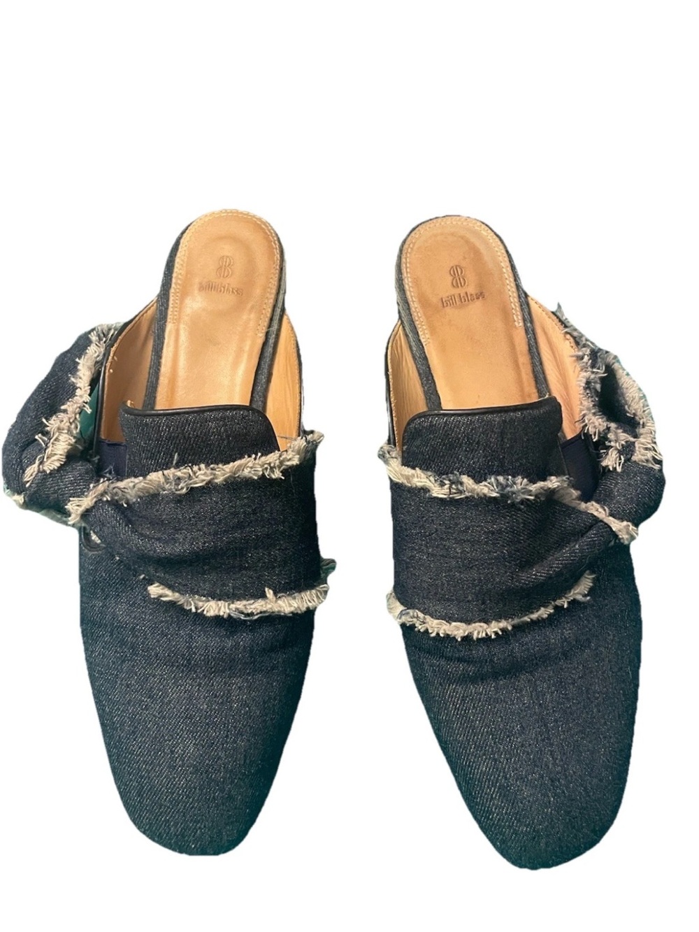 Anthro Bill Blass denim bow mules, 9